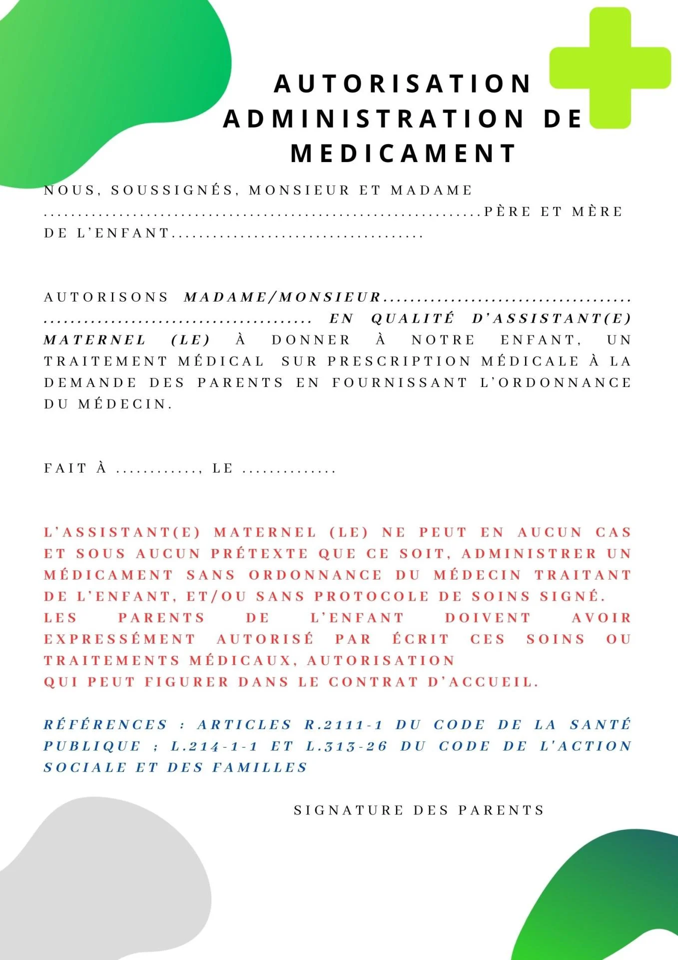 Affiche d intervention pour urgence medicale en rouge et bleu poudre 1